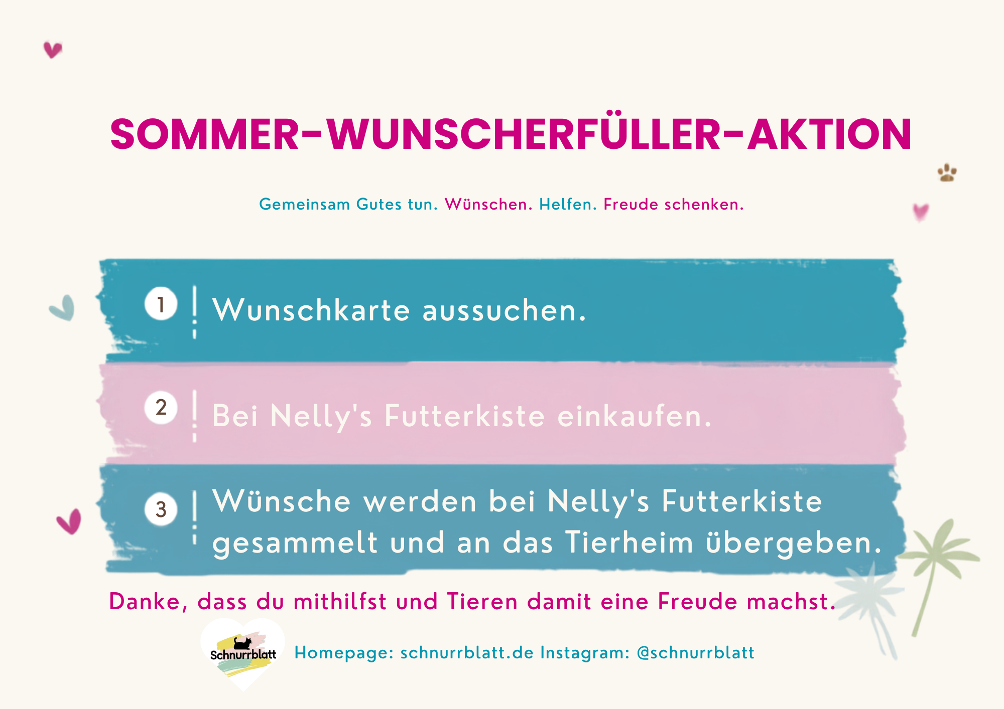 Ablauf der Sommer-Wunscherfüller-Aktion in drei Schritten