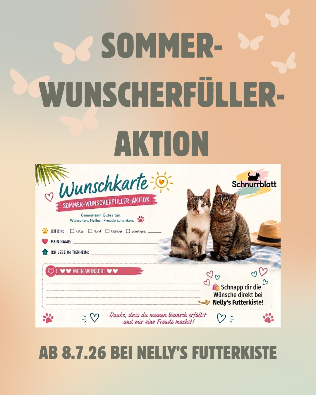Wunschkarte der Sommer-Wunscherfüller-Aktion mit Messi und Angel